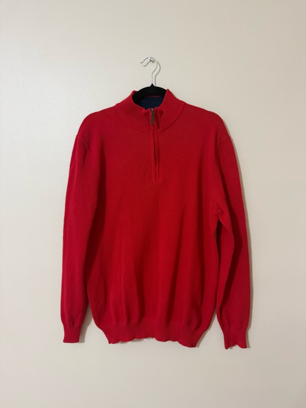 Club Room 100% Cotton Men's  Size L Quarter-Zip Sweater, Gorgeous, perfect cond.